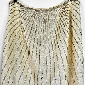 Tory Burch Sequin Linen Pencil Skirt